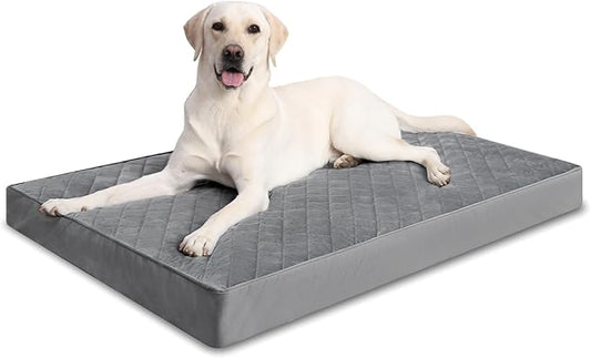 NUPIDA Orthopedic XL Dog Beds Large Sized Dog Waterproof Pet Bed for Crate with Removable Washable Cover and Non-Slip Bottom, 41x27 Inch, Dark Gray