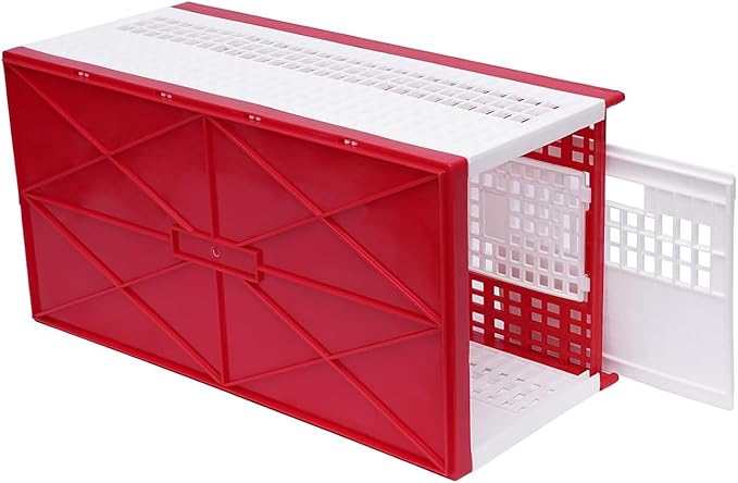 23.62 * 12.2 * 10.24" Transportation Pigeon Cage, Foldable Pigeon Cage, Capacity 14 Birds, with Handle & Side Doors + 2 Top Department, for Training and Release Competition