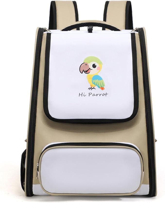 Comfortable Bird Transport Backpack for Outdoor Adventures Including Removable Tray and Feeding Cup Fashionable Bird Carrier