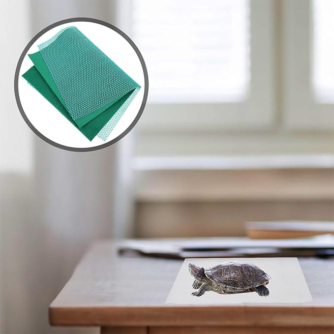 SEWACC Reptile Carpet Mat Moisture Absorbent Bedding for Tortoise and Lizard Terrariums Heat Preservation Substrate Protector for Pet Enclosures Green