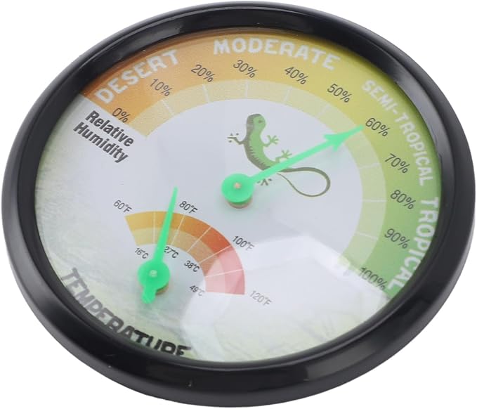 Thermometer Hygrometer Dial High Precise Pointer Type Mechanical Temperature and Humidity for Reptile Pet