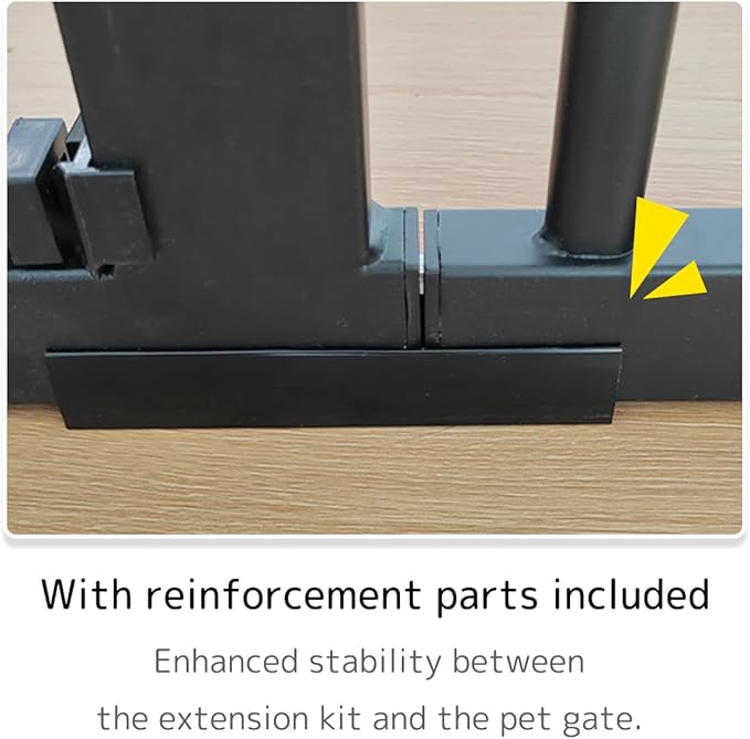 Lumizone Extra Tall Cat Gate Extension Kit 61.02" High Pressure Mounted 29.17" Extra Wide 1.37" Gap No Drilling Tall Pet Gate for Dogs (Black, 61.02" H x 29.17" W, Extension)