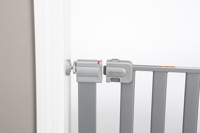 Safety 1st Walk Through Baby Gate with Door, Adjustable Pressure Mount Lift, Dog Gates, Fits 29"-38" Wide, 1-Pack, Silver