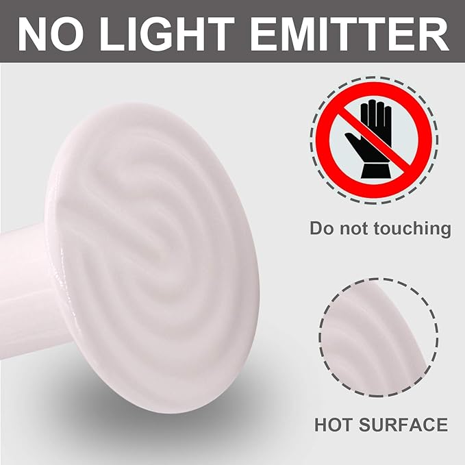 Aiicioo Reptile Heat Lamp Bulb -60W Ceramic Heat Emitter No Harm No Light Infrared Heater Lamp for Chicken Coop Lizard Aquarium Snake Outside Dogs Brooder 110V,White