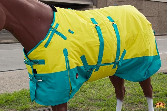 HILASON 72" 1200D Winter Waterproof Turnout Horse Blanket Belly Wrap Yellow