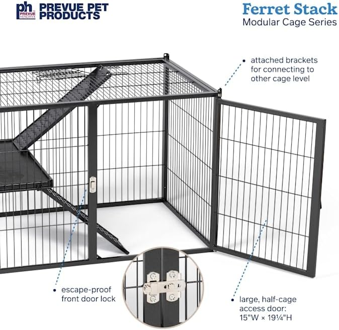 Prevue Pet Products Ferret Stacking Cage Add-On Unit, Fits Prevue Ferret Stack Cages