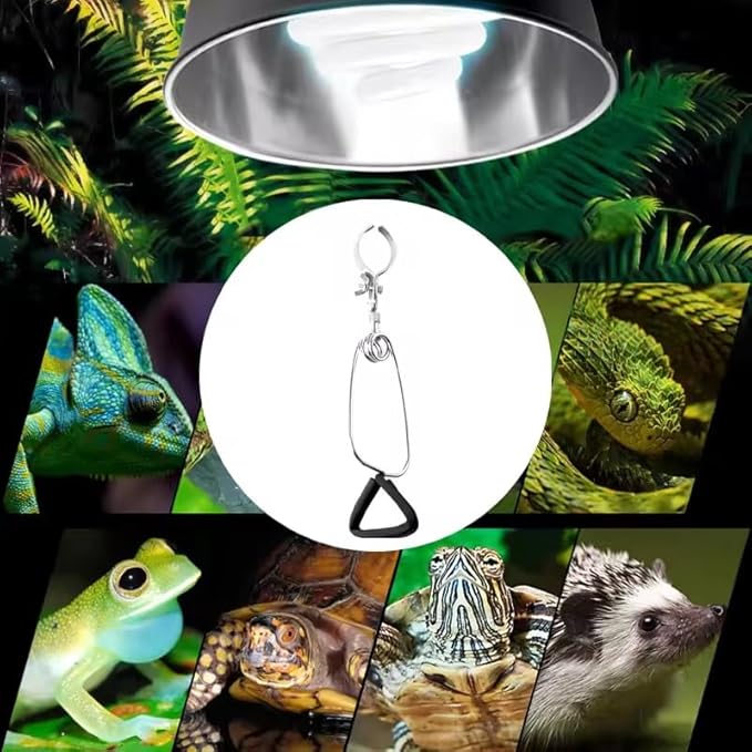 EatingBiting 2Pcs Reptile Heating Lamp Clamps Adjustable Fixture Turtle Dome St Plastic Easy Install Durable Portable Fish Tank Aquarium