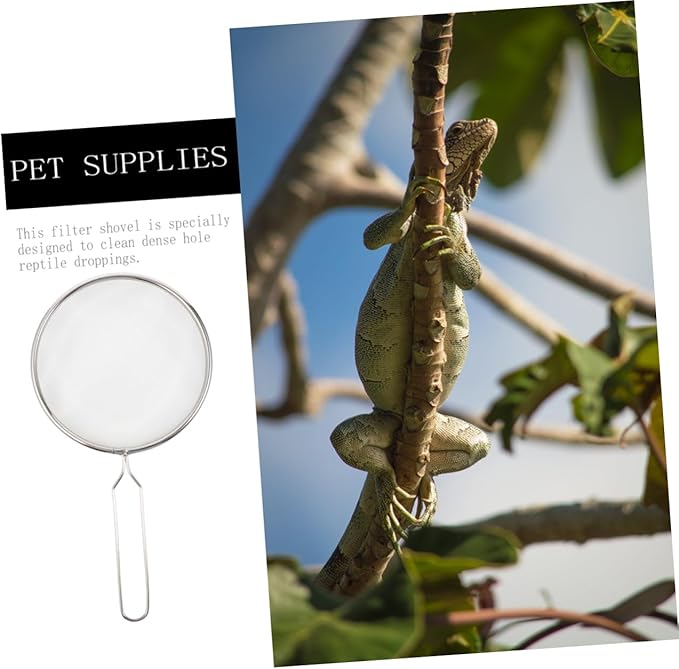 Rustproof Reptile Supplies Shovel Lightweight Mesh Sand Scoop for Litter Easy to Clean