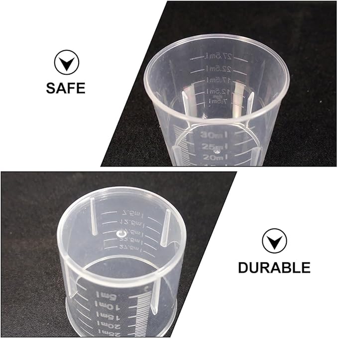 SUPVOX 100 Pcs Reptile Food Measuring Cups Washable Scale, Creative Feeding Containers for Crawling Pets, Sturdy Plastic Cups for Lizard and Gecko Feeding