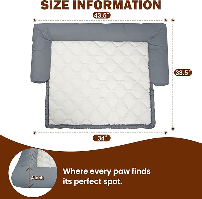 Waterproof Couch Cover for Dogs, Removable Dog Sofa Cover Protector for Pets, Scratch Proof Furniture Protector, Non-Slip Dog Bed Mat, 43.5 * 33.5 Inch, Perfect for Small & Medium Sized Dogs and Cats