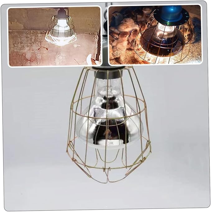 LIOOBO 3pcs Wear-Resistant Heating Bulb Cages for Reptiles and Livestock Safe Light Covers with Anti-Scald Design for Chickens and Animals