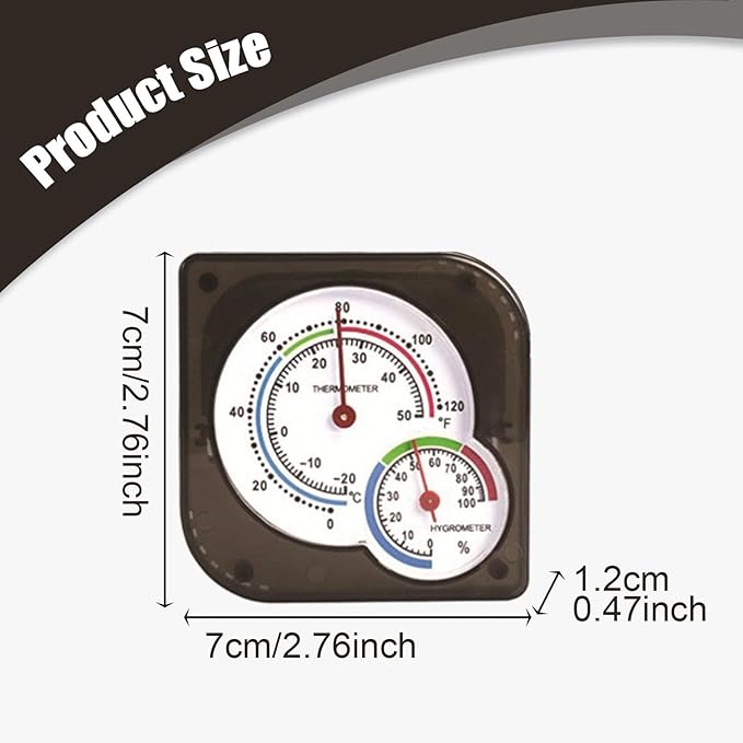 Thermometer Hygrometer Temperature Humidity Meter High Precision Analog Mini for Office Terrarium Home Industry Room