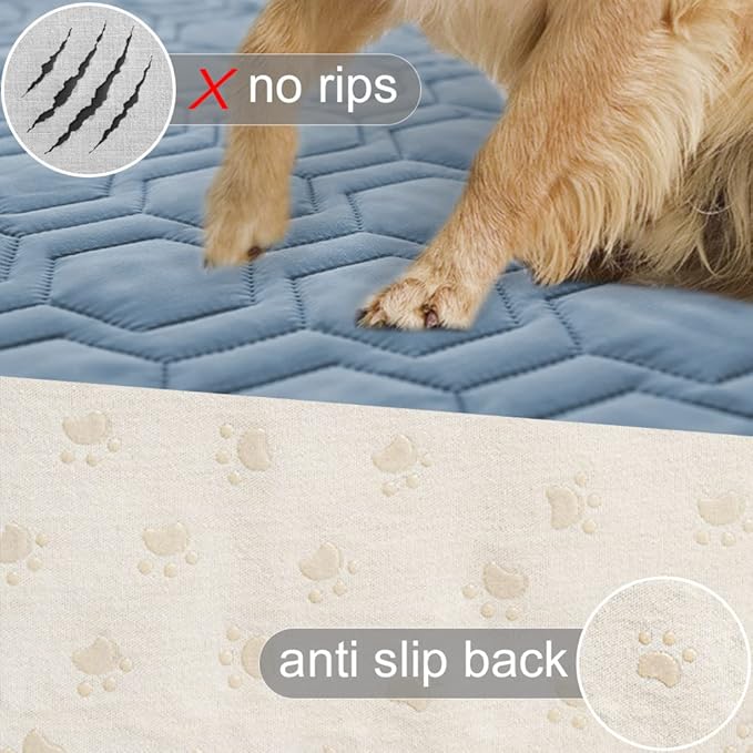 Tcksstex Waterproof and Anti-Slip Dog Bed Cover and Pet Blanket Sofa Pet Bed Mat ，car Incontinence Mattress Protectors Furniture Couch Cover for Most Cats Dogs, Pets（68x82- Stoneblue）