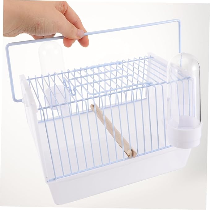 1set Portable Metal Bird Carrier Cage Lightweight Parrot Travel Cage for Birds for Outings and Travel Durable and Easy to Carry Includes Handle for Convenience