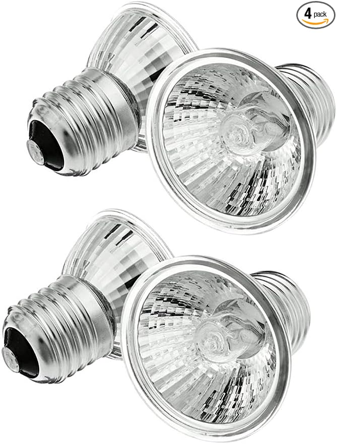 75W Basking UVA+UVB Heat Bulbs for Reptiles&Amphibians Turtle Heating Lamp E26 Base Full Spectrum Sun Light Bulb Perfect for Terrariums, Tanks, and Cages 4-Pack