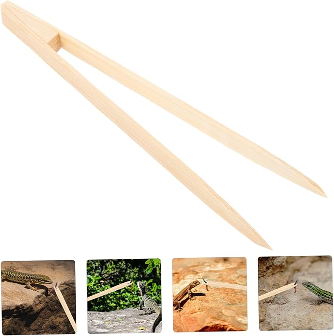 Sosoport Reptile Care Tool Lightweight Compact Bamboo Tweezers for Easy Feeding and Pet Accessories