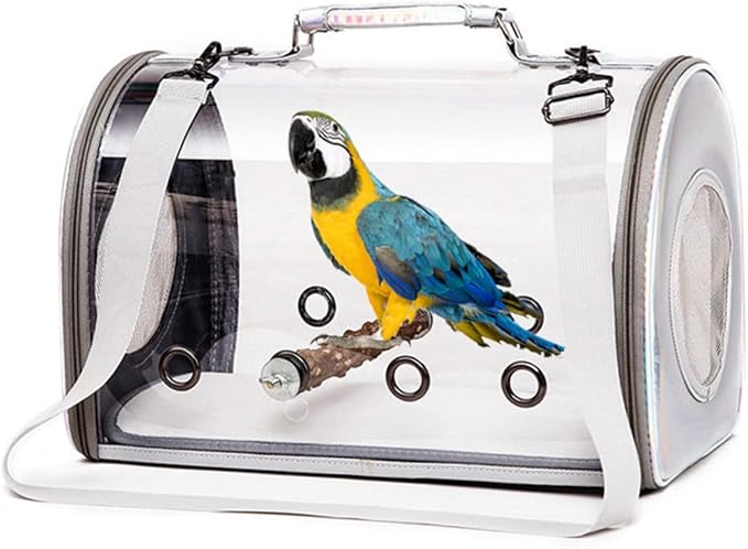 SUPVOX PET Carrier for Parrots Portable Parrot Carrier Bag Standing Rack and Breathable Mesh for Travel and Outdoor Adventures