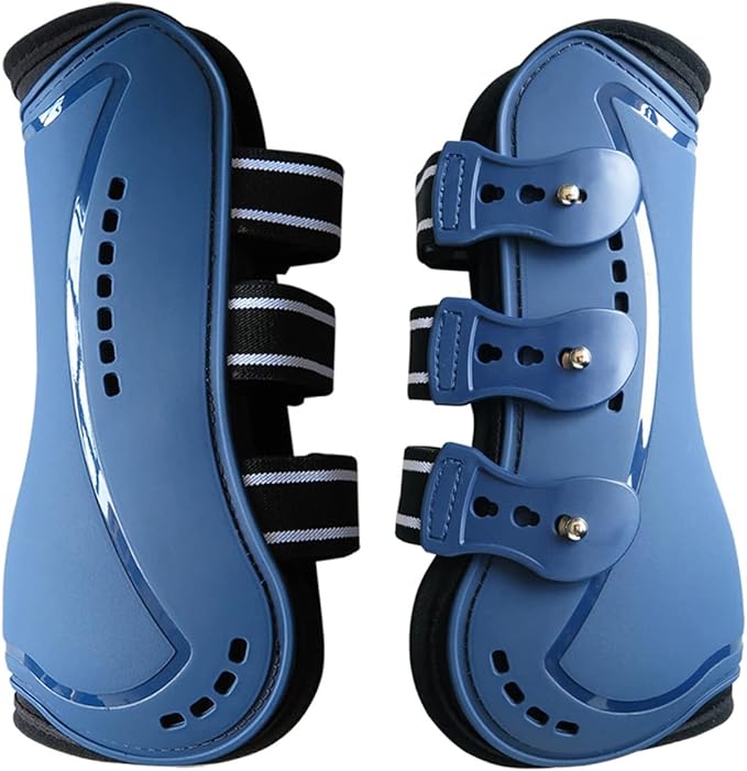 Horse Boots Open Front Jumping Tendon Sport Boots, Hind Fetlock Boots, Secure Leg Protection, Classic Breathable Equine Supplies, Set of 4