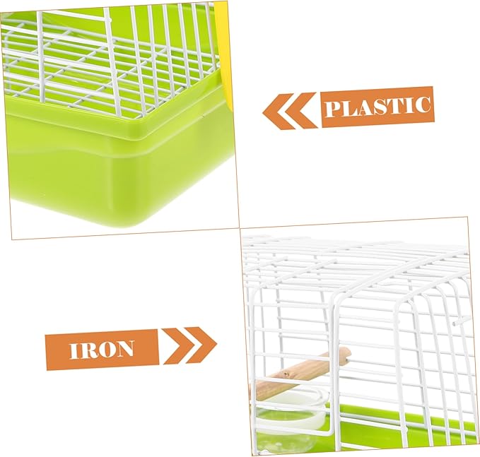 1 Set Portable Bird Carrier Cage for Parrots Lightweight Travel Cage with Handle Breathable Wire Structure for Hiking Sightseeing Camping Trips