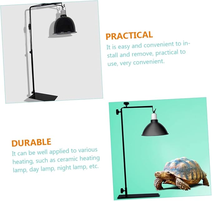 Toyvian Metal Reptile Lamp Rack Heating Lamp for Reptiles Adjustable Plant Light Stand