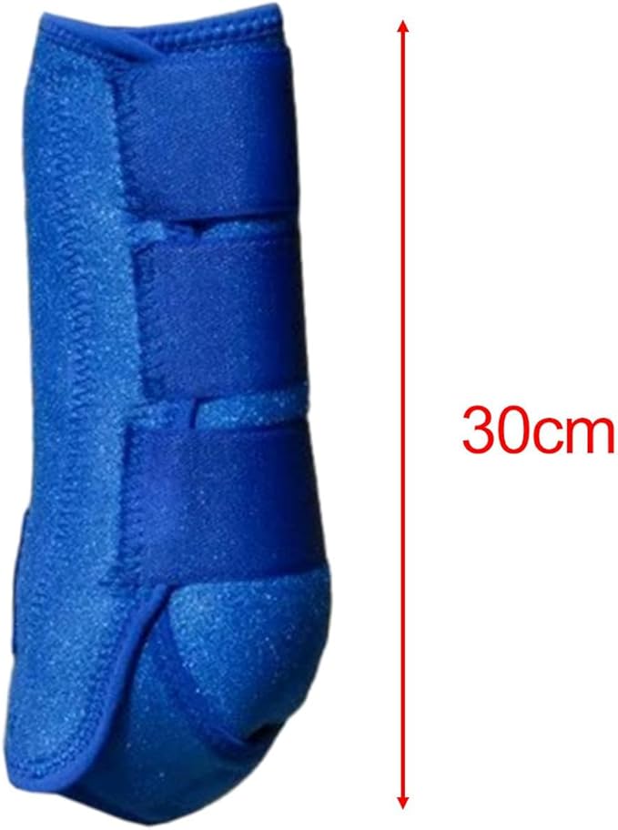 4Pcs Horse Boots Leg Protectors Adjustable Comfortable Neoprene Reusable Breathable Horse Guards Set Leg Gear for Ourtdoor, Blue, L