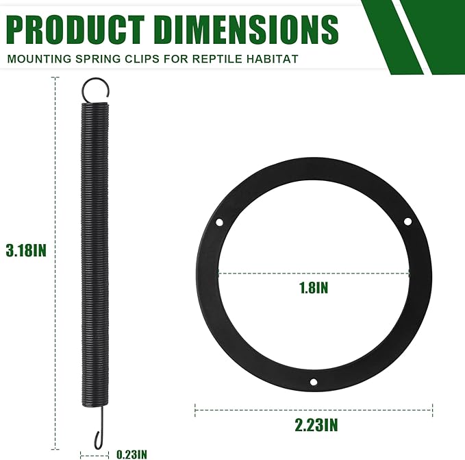 Mounting Spring Clips for Reptile Habitat Lighting Domes, Fits most reptile lighting domes,terrarium mesh screens, and heat lamp covers.Most Standard Domes and Screen Covers (1 pack)