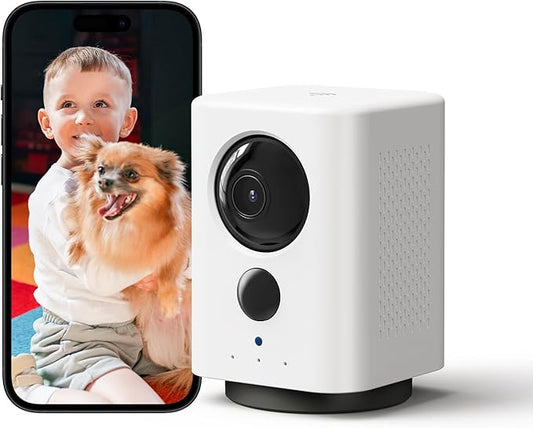 ELYSOO Wireless Indoor Camera: Battery Powered Pet/Dog Monitor with Phone App, 360° Pan/Tilt, Smart Detection, No Wiring Needed, 2K Live Video, Night Vision, Portable Home Cam for Room/Rental/Travel