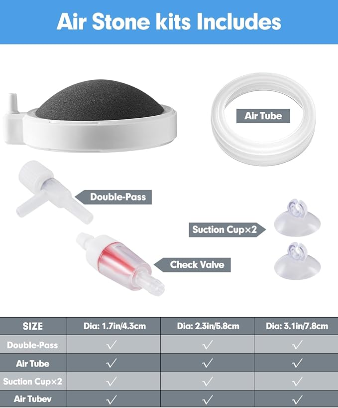 Fish Tank Bubbler Aquarium Air Stones, 4 Inch Nano Super-High Dissolved Oxygen Diffuser Makes Super Tiny Bubble Aerator for Fish Tank Air Pump Hydroponics