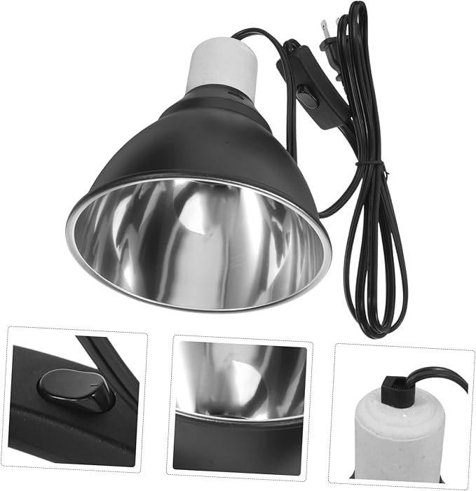 WOONEKY Reptile Heat Lamp Shade for Bearded Dragon Turtle Lizard Easy Installation Energy Efficient Lighting Design for Optimal Reptile Habitat Conditions