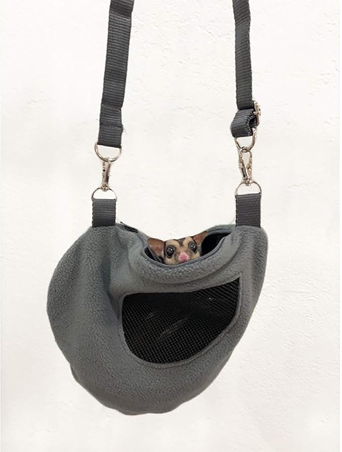 Teardrop Carry Pouch (Blue) - Small Animal Fleece Bonding Pouch - for Sugar Gliders, Hamsters, Gerbils, Mice, Degus & Other Small Pets