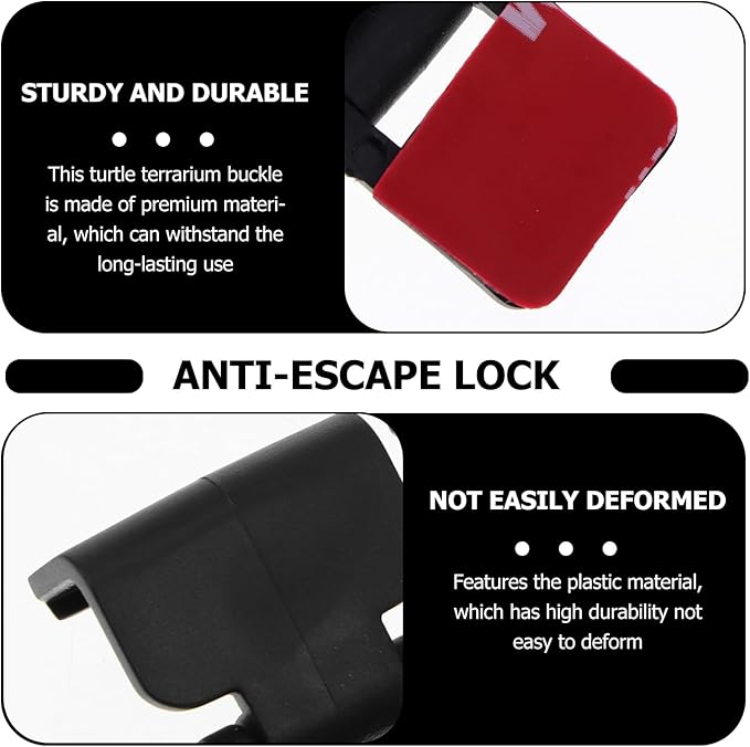 BESPORTBLE 4pcs -Escape Lock - Escape Tank Reptile Terrarium Lock Amphibia 10 Gallon Tank Lizard Aquarium Lid Clips Reptile Pet Tank Fish Tank Cover Turtle Tank Plastic Cover Clip
