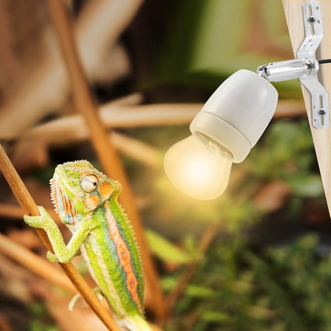 Reptile Lamp Socket, Adjustable Heat Light Holder, Habitat Heater, 360¡ã Rotating E27 Socket with Switch, for Reptile Basking Lamp Base Stand in Aquarium, Turtle, Lizard, Snake Enclosures