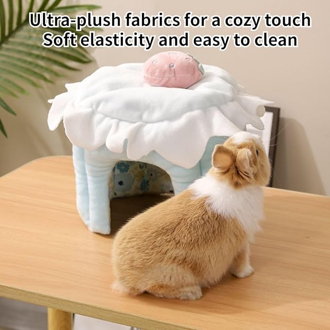 Cake Shaped Guinea Pig Hideout Tunnel, Cage Accessories for Bunny, Hamster, Chinchilla, Ferret, Rabbit and Other Small Pets (Pink, Medium)