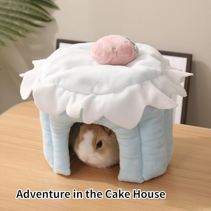Cake Shaped Guinea Pig Tunnel, Rabbit & Small Pet Tunnel, Cage Accessories for Guinea Pig, Bunny, Hamster, Chinchilla, Ferret & Rabbit (Blue, M)
