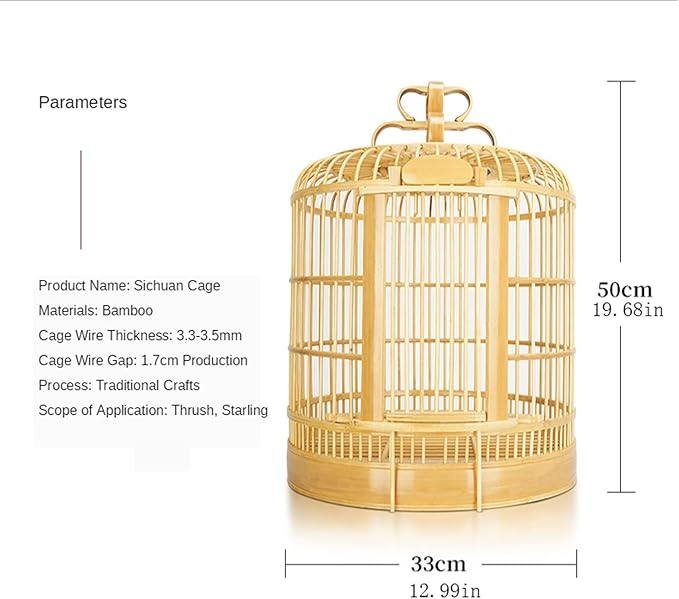 The Birdcage Thrush Bird Cage Blue Bird Cage Bird Carrier Full Set of Bird Cage Handmade Portable Hook to Carry Small Bird Cage Parakeet Cage
