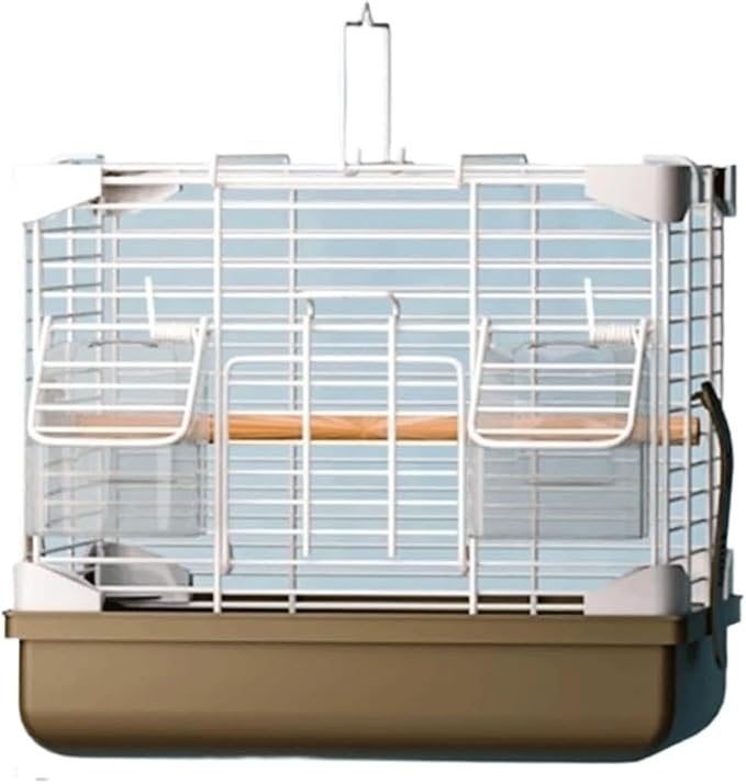 Bird Cage Bird Aviary Metal Tall Tiel Cage Parrot Cage Flight Birdcag Portable Bird Carrier with Handle Travel Carrier Cage(Brown)