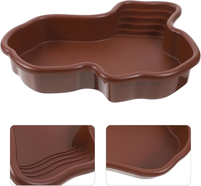 Homoyoyo Large Tortoise Pool Reptile Bathing Dish Plastic Soaking Tub Without Drain for Turtle and Lizard Habitat Terrarium Use