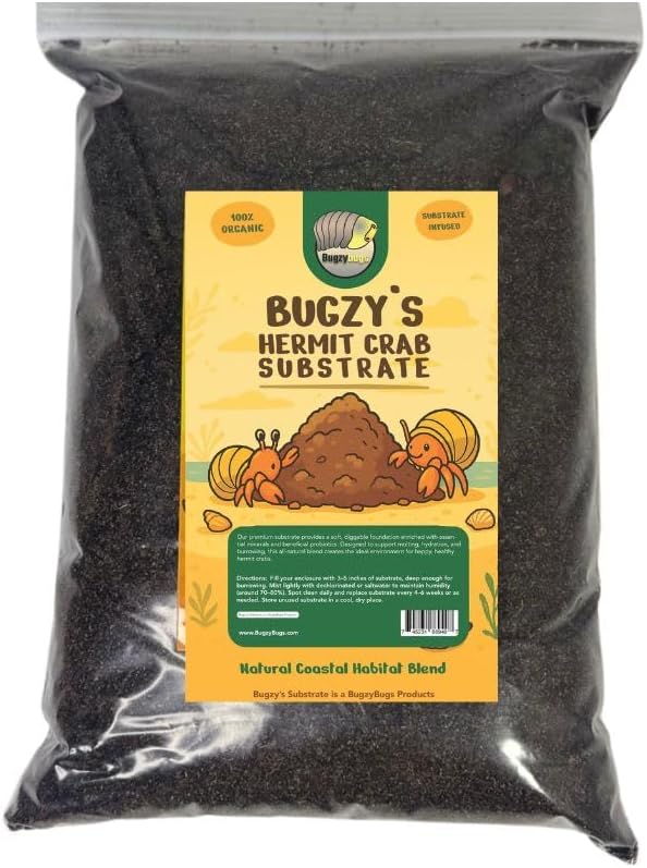 Hermit Crab Substrate Mix 4 Quart All Natural Sand & Coconut Fiber Blend Digging & Burrowing Bedding for Tanks, Terrariums & Vivariums