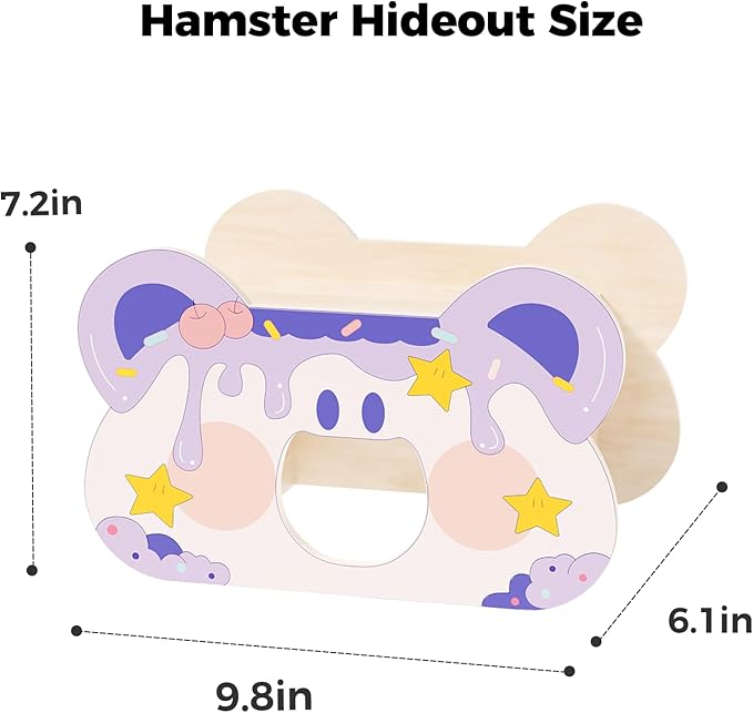 Mini&moe Hamster Houses and Hideouts - Hamster Hideouts with Window Small Animals Cage Accessories with Paltform for Rat Gerbils and Other Small Pets
