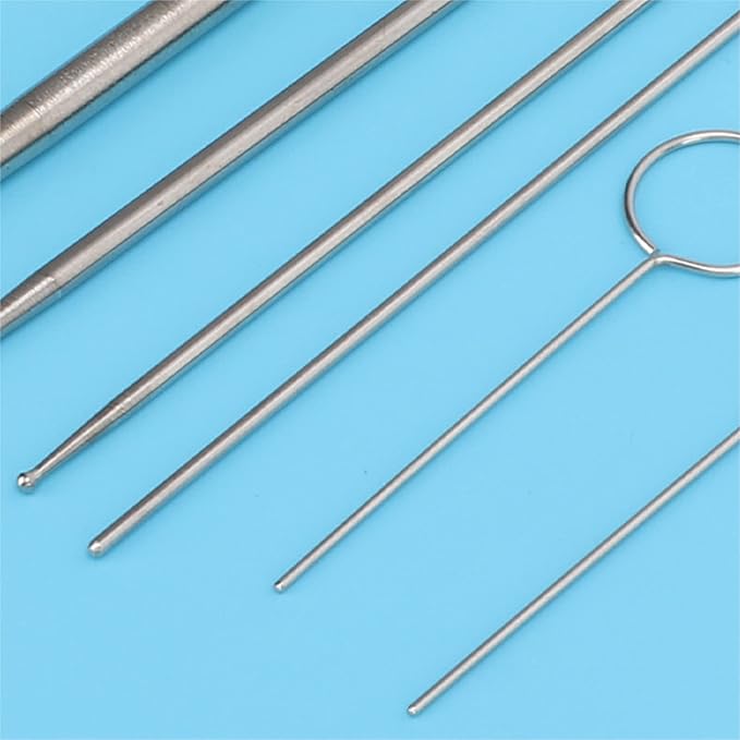 Snake Sexing Probe Round Head Reptile Probe Reptile Probes 6pcs Snake Probe Kit Stainless Steel Round Head Anti Allergy Reptiles Snake Sexing Probe