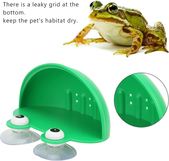 GLOGLOW Safer Amphibian Water, Plastic Bathroom Soap Holder for Frogs and Geckos, 3.2 X 5 X 3.8 Inches for Habitats