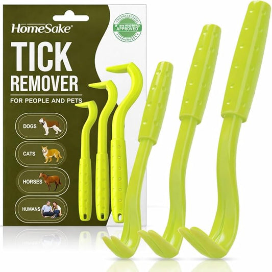 Homesake Tick Remover Tool for Dogs, Cats & Humans – Tick Removal Kit (3 Pack) with Built-in Keychain Hole – Removes Tick Head & Body – Pain-Free, Chemical-Free