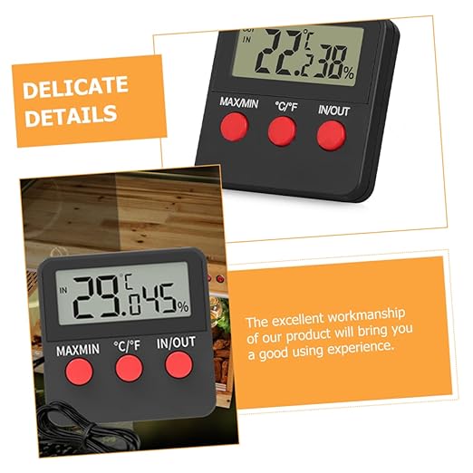 Totority 2sets Digital Thermohygrometer for Reptile Tank Humidity Sensor Accurate Temp Monitor Lizard Gecko Accessories