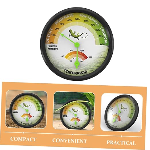 Toyvian High Precision Thermometer Hygrometer for Reptile and Turtle Tanks Humidity Detector Easy Read Humidity Measurement for Long Term