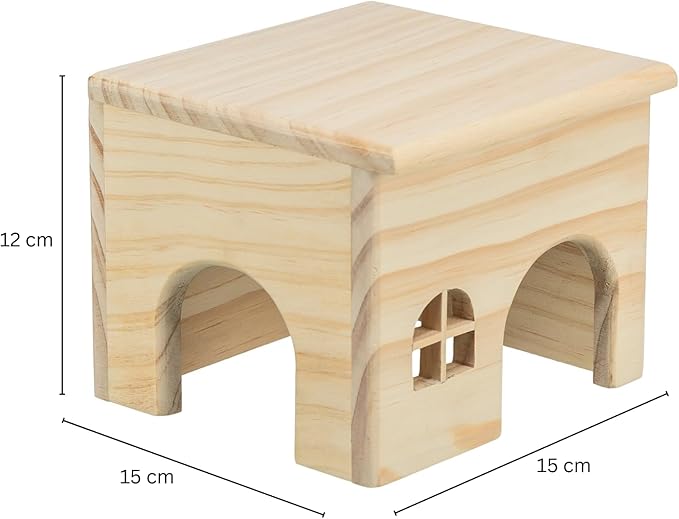Trixie Wooden House for Hamsters, 15 x 12 x 15 cm