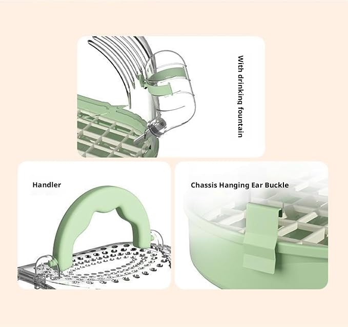 Bird Cage Parrot Cage Bird Travel Carrier Outgoing Cage with Handle for Cockatiels Flight Birdcage(White)