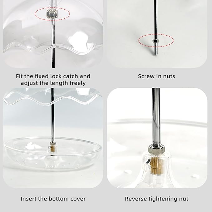 Bird Feeder with Metal Hanging Hook Windproof Waterer for Backyard Patios Balcony and Garden Edit Supplier