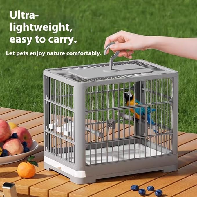 2026 New Bird Carrier Cage, Travel Bird Cage, Portable Bird Carrier, Small Birds Lightweight Parrots Cage, Detachable Tray Hook Handle Easy Transport Bird House for Travel Outdoor (Light Green)