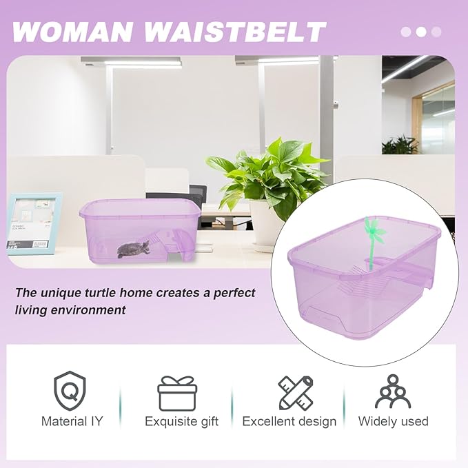 POPETPOP Amphibious Pet Tank Travel Accessories Reptile Terrarium - Portable Clear and Transparent Plastic Tank, Reptile Breeding Tank for Spiders Frog Snakes Small Reptiles Turtle Tank