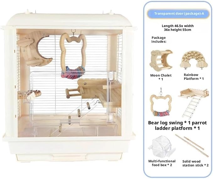 Bird Cage Acrylic Bird Aviary Parrot Cage Flight Birdcag Bird Carrier Travel Carrier Cage Parakeet Cage Cockatiel Cage Easy to Use
